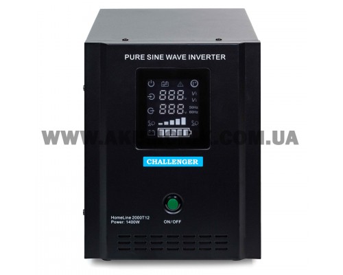 ДБЖ Challenger HomeLine 2000T12 з правильною синусоїдою, 12В, 1400Вт HL2000T12